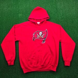 Tampa Bay Buccaneers Hoodie Sweatshirt Mens Medium Red Pullover NFL Football